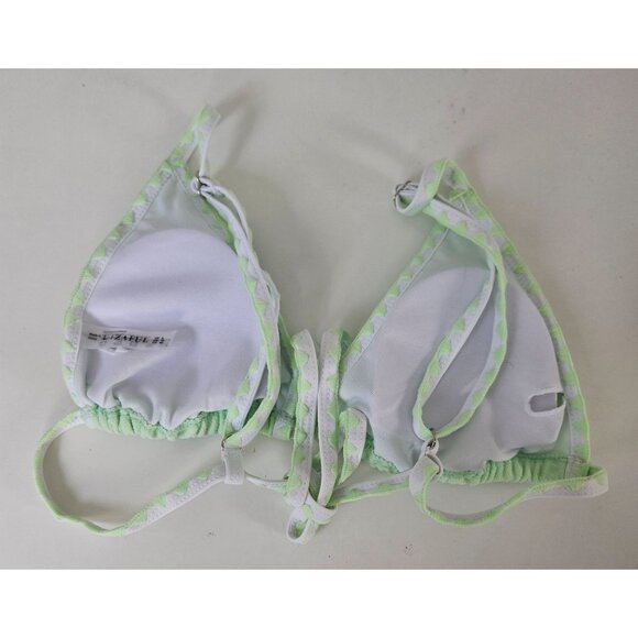 Zaful Womens Mint Green Bikini Set Sz 8 Adj Triangle Top Tie-Side Bottoms Sexy - Picture 5 of 9